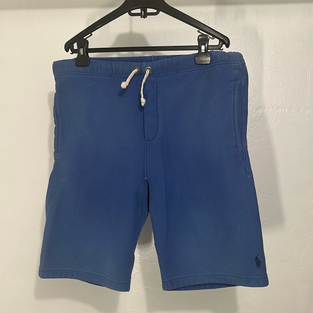 Polo Ralph Lauren Blue Cotton Sweat Pant Jogger Shorts Size Medium